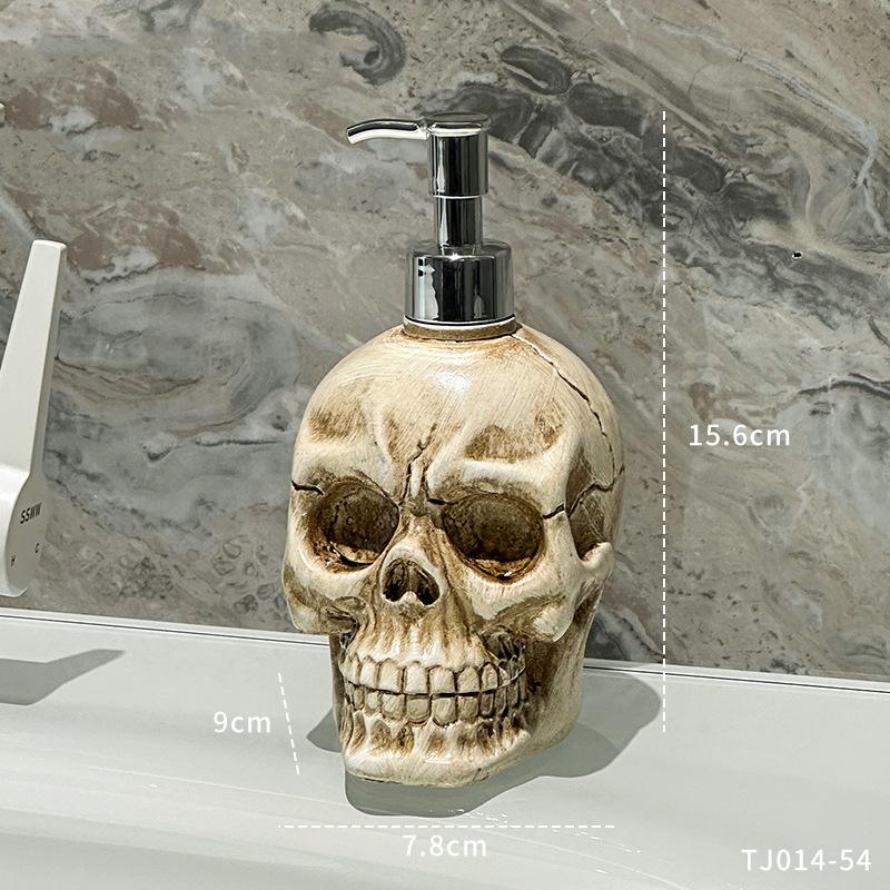 Ванная бутылка в европейском стиле в форме черепа из смолы, дозатор для мыла для ванной, бутылка для домашнего антисептика для рук, бутылка для хранения геля для душа