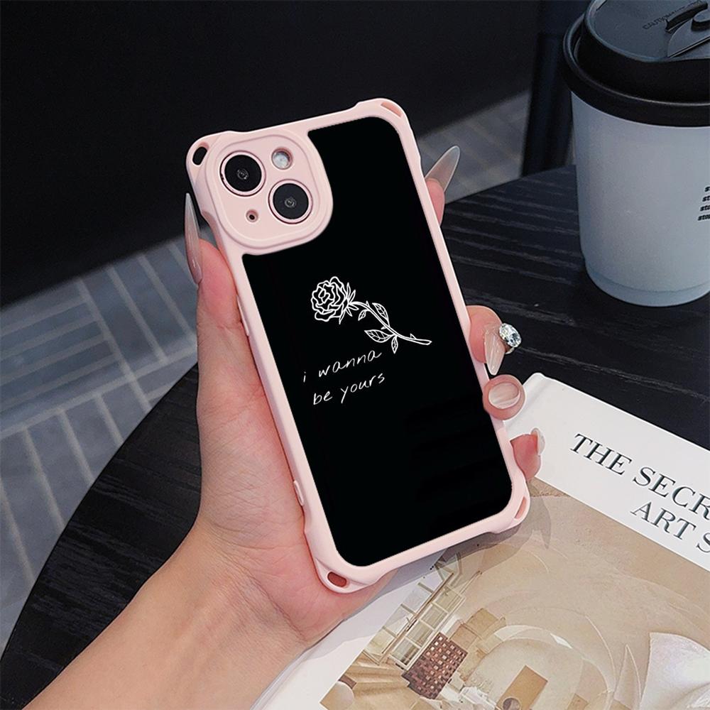 Ae79 femme каркасные черные мягкие чехлы для телефонов iPhone 16 15 14 13 12 11 Pro Max 7 8 Plus XR XS с ремешком на запястье, защитным шнурком для углов, задняя крышка
