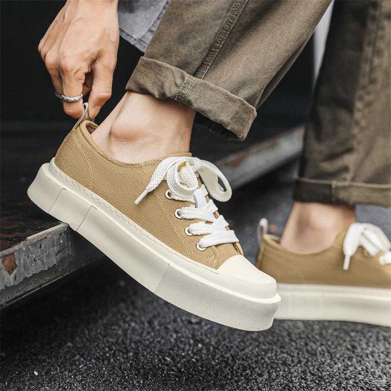 Мужская обувь 2024 новая летняя дышащая тканевая обувь мужская трендовая универсальная обувь для скейтборда повседневная обувь обувь для увеличения роста 44313-J