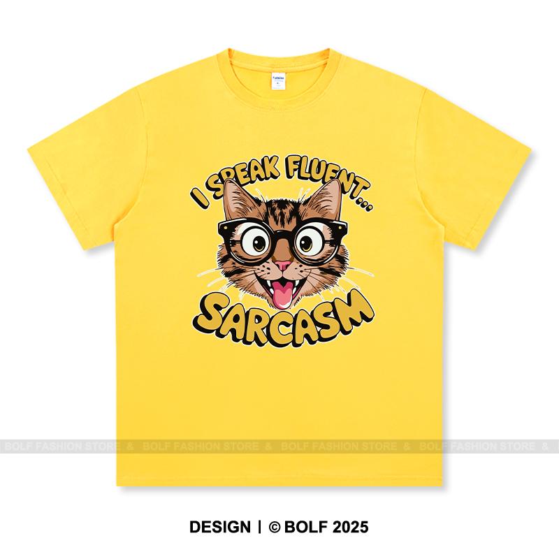 Women's I Speak Fluent Sarcasm Printed T-Shirt 100% Cotton Oversized Savage Graphic Tees for Men Summer Tops Snarky Streetwear