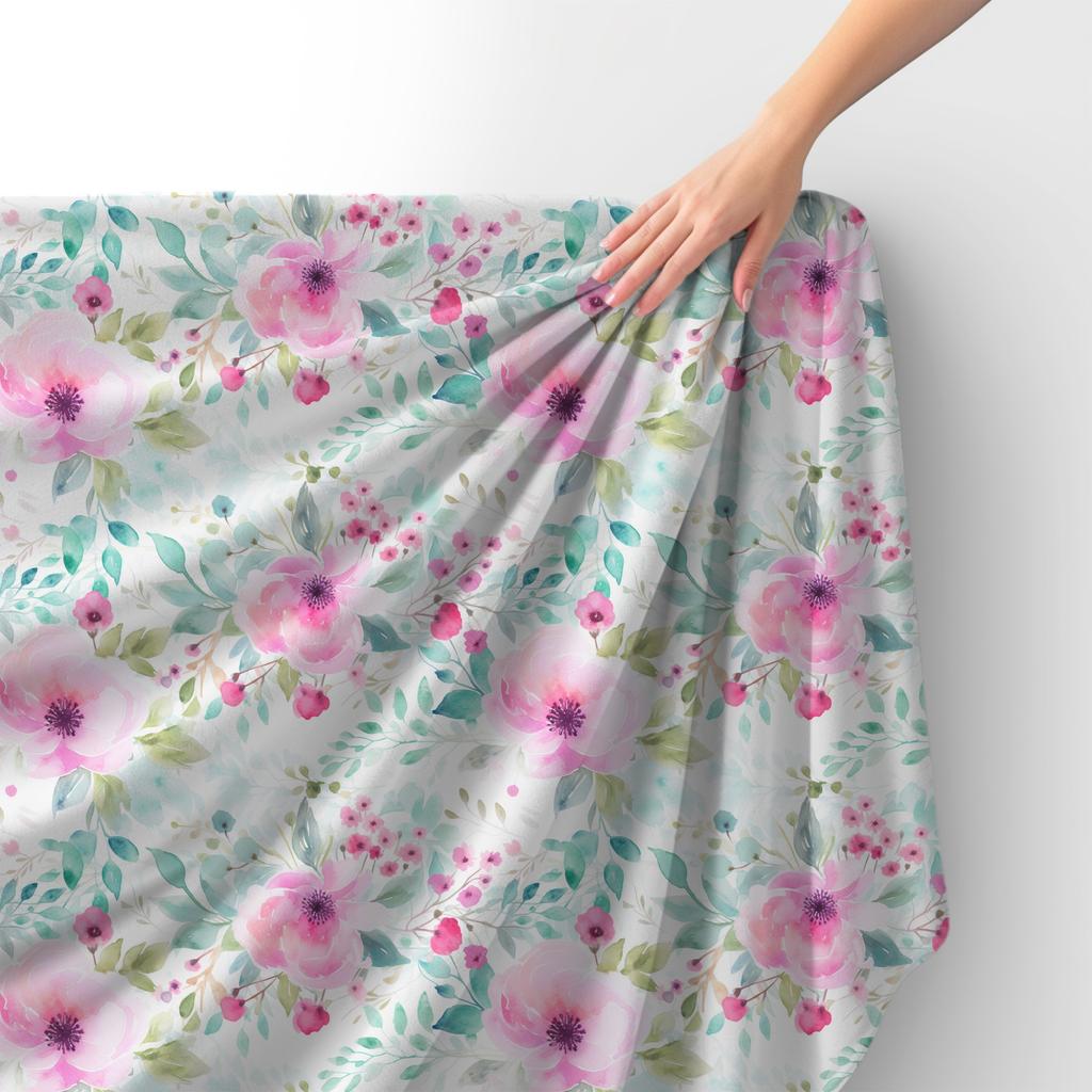 Royal Samt Stoff Polyester Zum Nähen - Motiv Blumen - Rdx2150