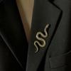 Unique Design Gold Color Snake Brooches Women Men Lady Luxury Metal Snake Brooch Pins Party Casual Jewelry