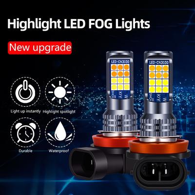 H8 H9 LED H11 9005 HB3 9006 HB4 автомобильные светодиодные лампы противотуманного света 3000K 6000K желтый белый автомобильные противотуманные фары дневные ходовые огни