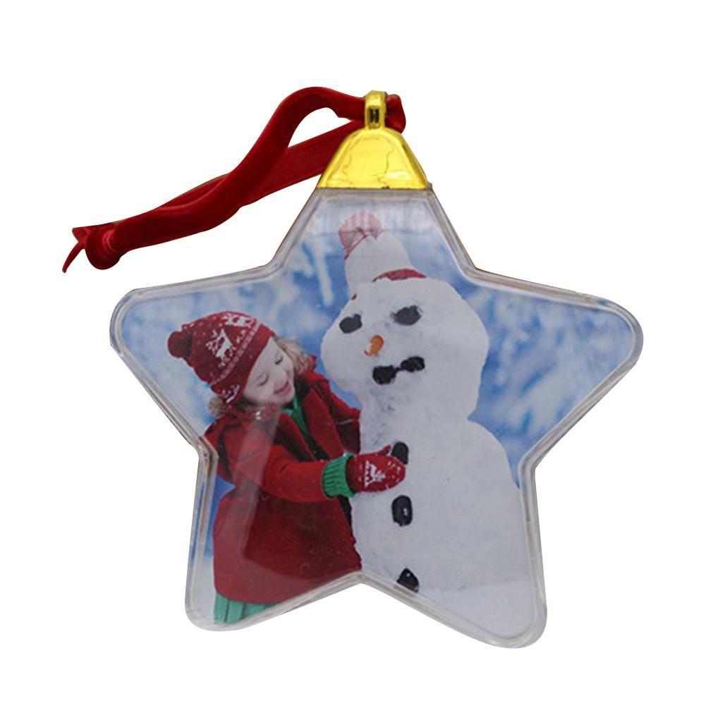 Home Decor Creative Shape with Hanging String DIY Christmas Tree Ornaments New Year Gifts Transparent Ball Photo Frame