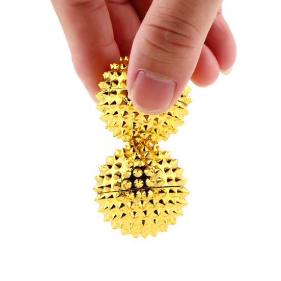 2Pcs Massage Ball Magnetic Anti-stress ABS Acupressure Therapy Needle Ball Massager for Hand