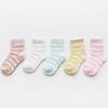 5Pairs/lot 0-2Y Baby Socks Summer Cotton Striped Heart Thin Kids Socks Solid Girls Mesh Cute Newborn Boy Toddler Socks Baby