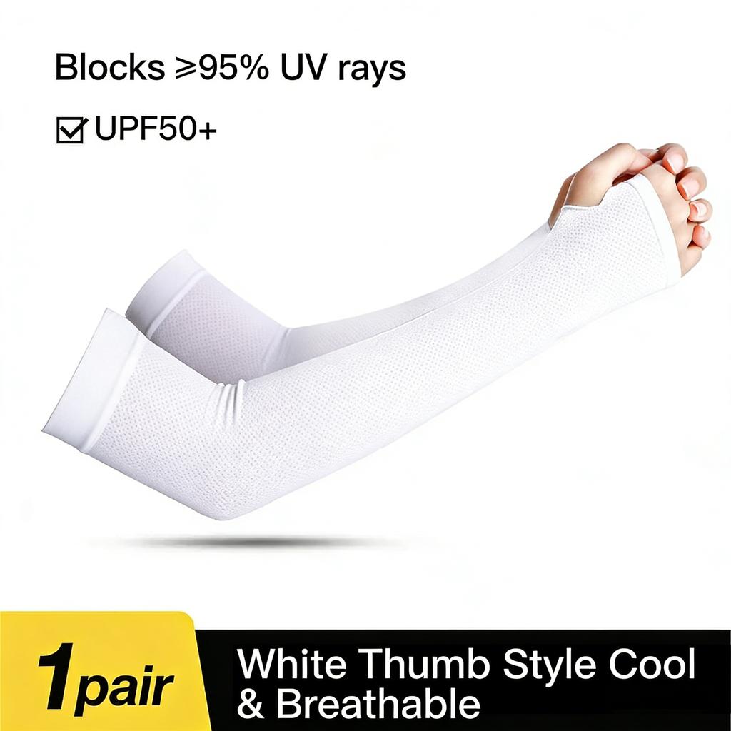 Sun Protection Ice Silk Polyester Sleeves Summer Cycling Outdoor Men's Driving Arm Sleeves Long Style