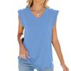 Летняя женская футболка с v-образным вырезом, свободный жилет с короткими рукавами, футболка, топ
