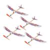 4pcs Flying Glider Plane: Rubberband Powered Airplane Kits Windup Copter Toys for Kids Party Favors Boys and Girls Outdoor Fun and DIY Activities