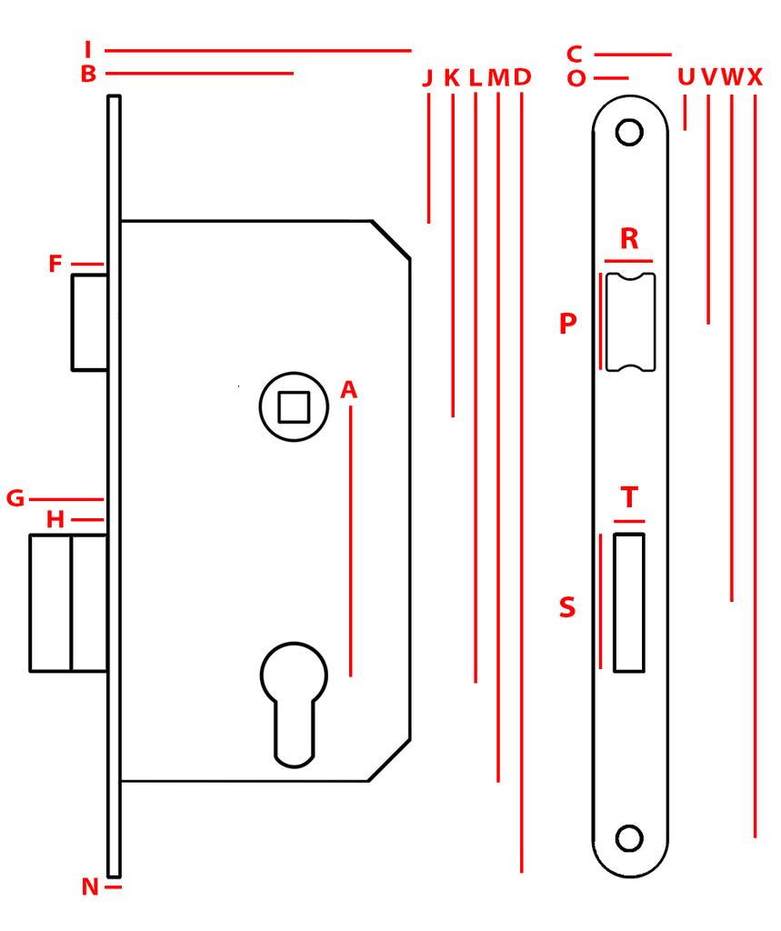 Jania 60/50 Mortise Lock For Cylinder - Mp Zw 60Y5 J