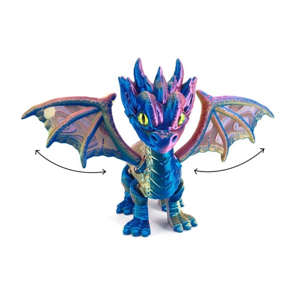 Simulation Flying Dragon Figures Articulated Dragon Model Toy 3D Printed Dragon Home Decor