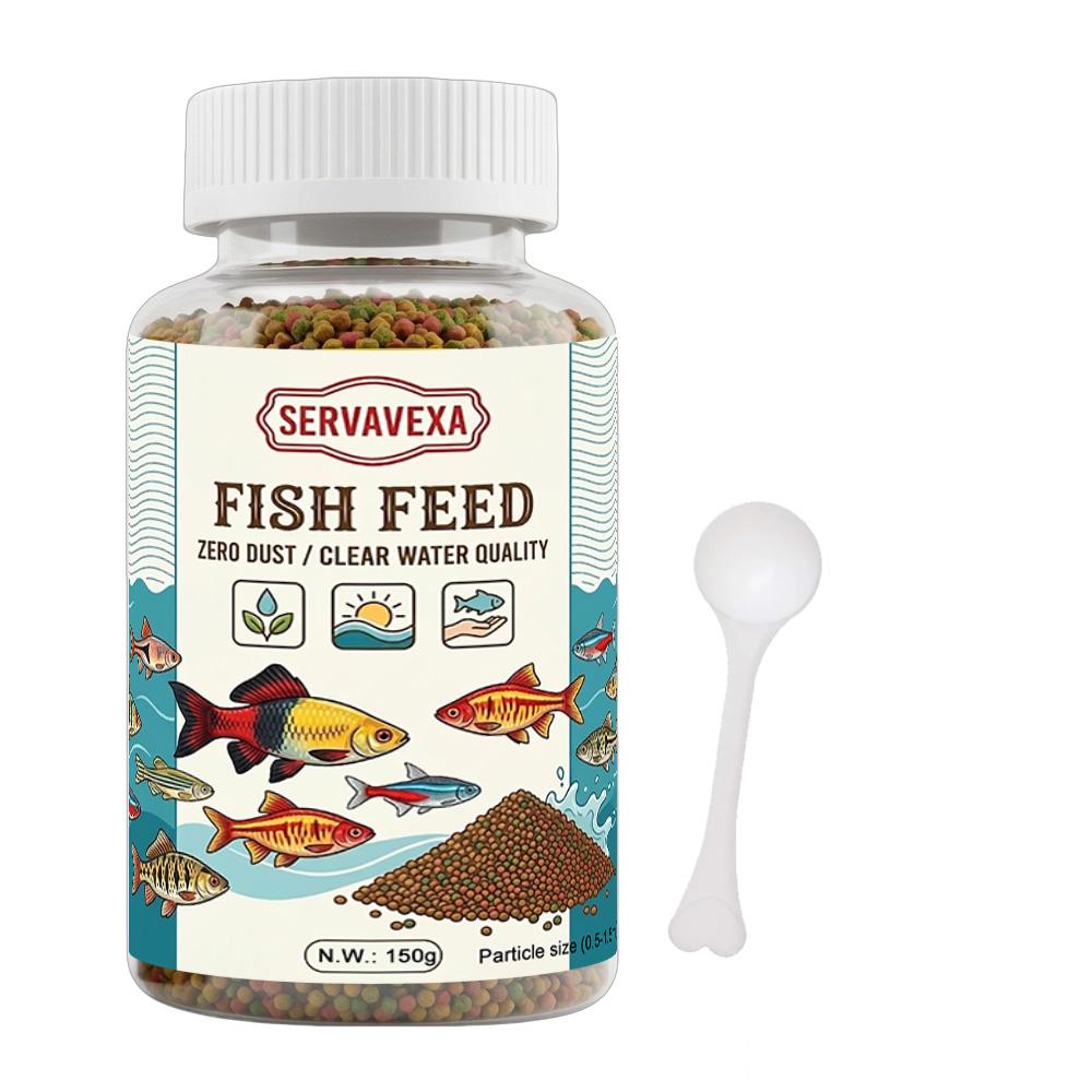 Premium Aquarium Fish Food 150g Micro Pellets 0.5-1.5mm for Tropical Fish Guppy Tetra Clear Water Zero Dust Nutrition Diet