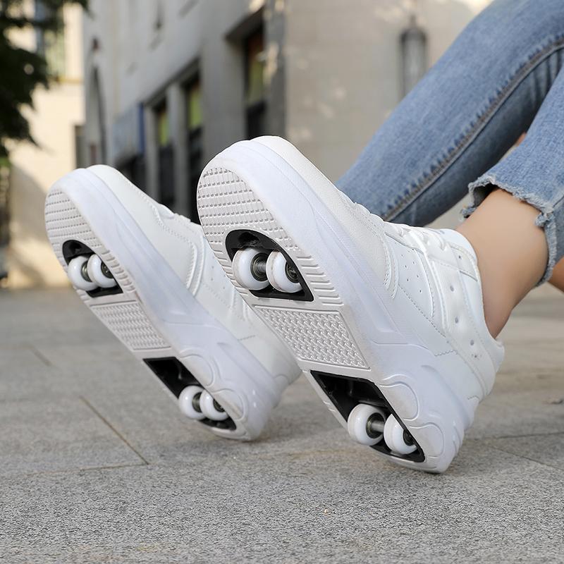 Детские роликовые коньки, 6-колесные коньки унисекс со съемными колесами и ремнями