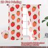 2D FLAT PRINTING 2pcs Curtains (Without Rod) Red Strawberry Illustrations Contemporary Modern Curtains Yarn Curtains Outdoor