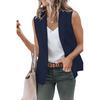 Летний костюм без рукавов с лацканами, жилет с искусственными карманами с клапанами, однотонный однотонный приталенный офисный жилет, рабочая одежда