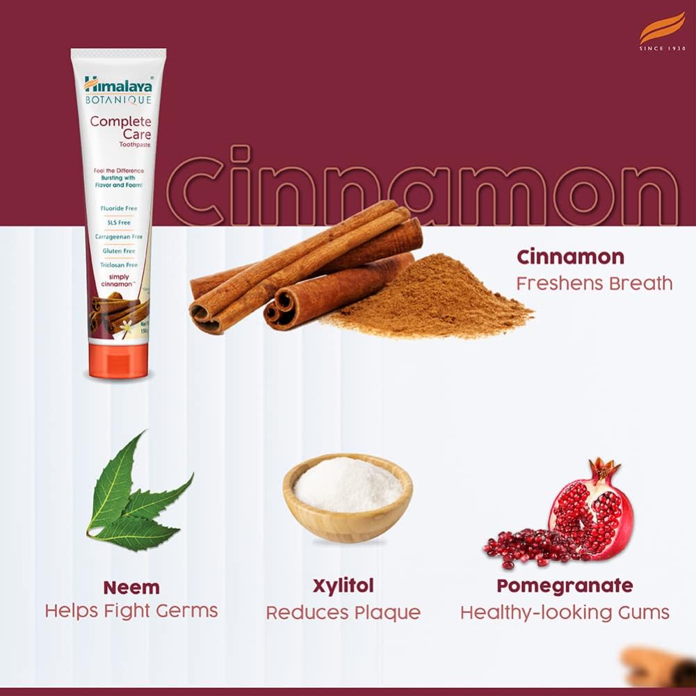 Himalaya Botanique Simply Cinnamon Зубная паста для контроля зубного налета и свежего дыхания с нимом и гранатом 150 г