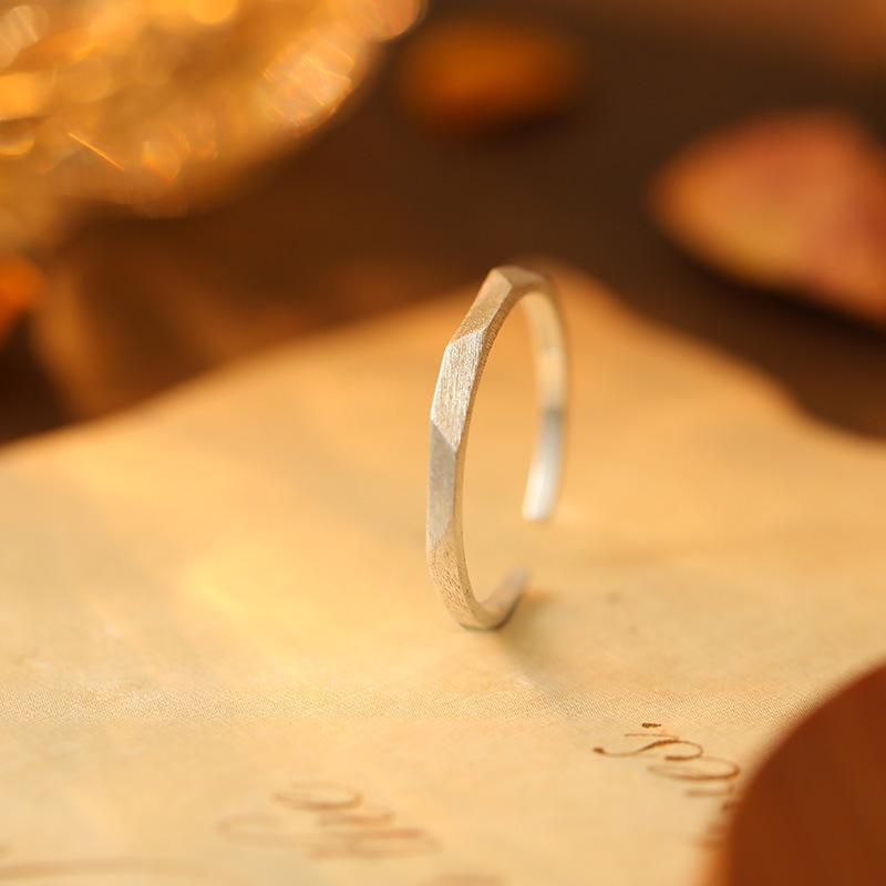 Кольцо Banyan Tree S925 Silver Geometric Minimalist Open Diamond Ring для мужчин и женщин - Light Luxury Long Distance Love Gift на День святого Валентина