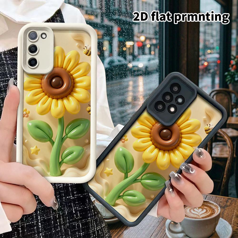 Phone Case: 2D flat design suitable for Samsung Galaxy A34 A35 M05 M06 S20 S22 S21 FE Plus 5G protective case, sunflower, Christmas and Halloween, per