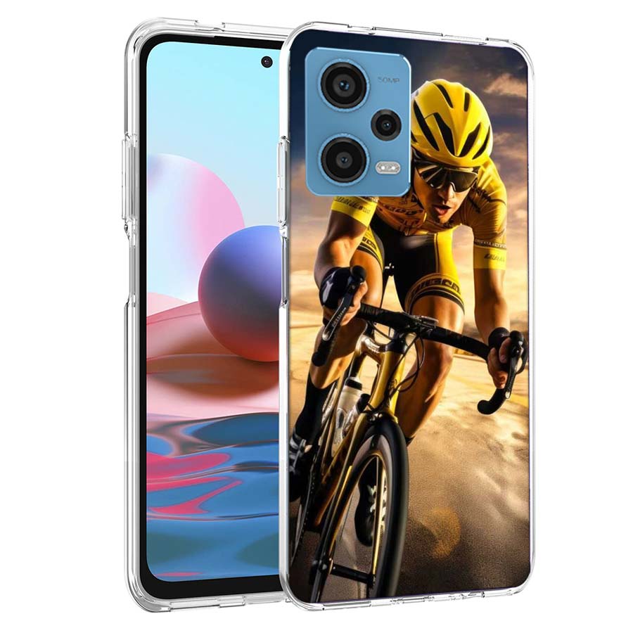 Чехол для телефона с изображением велогонки Для Redmi Note 13 12 14 15 Pro Plus 13R 11 11T 11E 11S 10 Pro 10S 9 9S Чехол Прозрачный ТПУ Capa Cases S