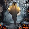 Halloween Hanging Ghost Decoration Glowing White Ghost with String Light Indoor Outdoor Ghost Light Prop