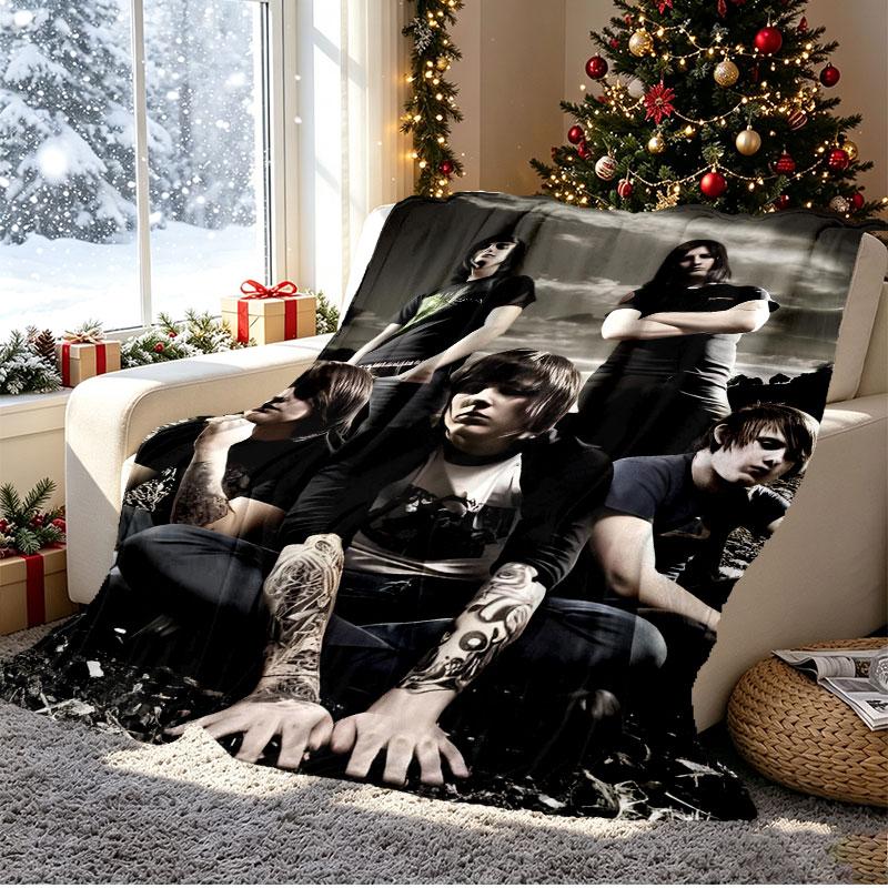Bring Me the Horizon Pattern Blanket for Home Decoration, Bed, Sofa, Car Travel, Camping, Suitable for All Seasons, Birthday Christmas Gift
