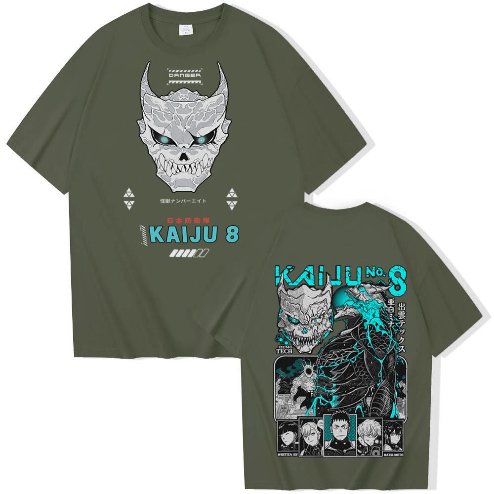Аниме Футболка Kaiju No 8 Харадзюку Круглый вырез Повседневная футболка