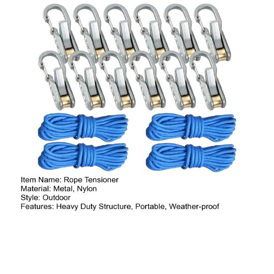 1 Комплект Натяжитель веревки с роликом Прочный металлический кулачковый натяжитель для наружного использования Туризм Пеший туризм Водный туризм Кемпинг Регулировщик-затяжитель веревки оттяжки
