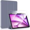 Case + Tempered Glass - E.F.CONNECTION - for iPad Air 4/5 - Slim Protection - Stand Function - Purple