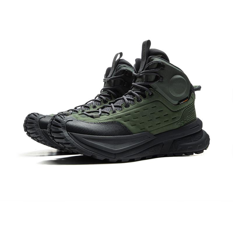 Li Ning CF River High модные удобные нескользящие износостойкие высокие походные ботинки унисекс походные ботинки черные зеленые AHTU015-2