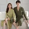 Couple Nightgown Women'S Spring And Autumn Cotton Long-Sleeved Bathrobe Pajamas Men'S Autumn Cotton Medium And Long Bathrobe