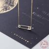Real 925 Sterling Silver Safety Pin Necklace For Women Cubic Zirconia Pin Shape Necklaces Charms Jewelry
