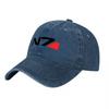 N Logo Washed Cotton Baseball Cap Black with Red Accent Design for Casual Wear and Gaming Fans Unisex Adjustable Fit