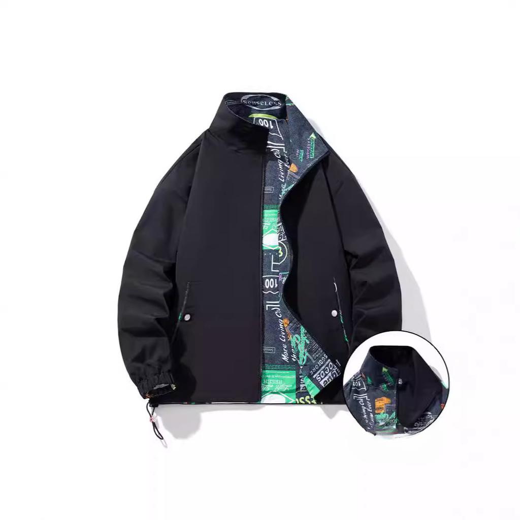 Американский свободный бейсбольный свитер с круглым вырезом, универсальная повседневная корейская версия, куртка на весну и осень, двухсторонняя мужская куртка