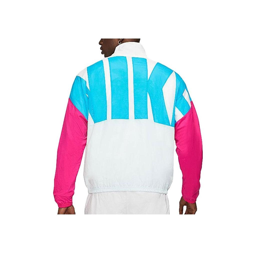 Nike Тканый воротник-стойка с цветными блоками в стиле ретро, спортивная повседневная куртка с длинным рукавом, мужская куртка белого цвета CW7349-100