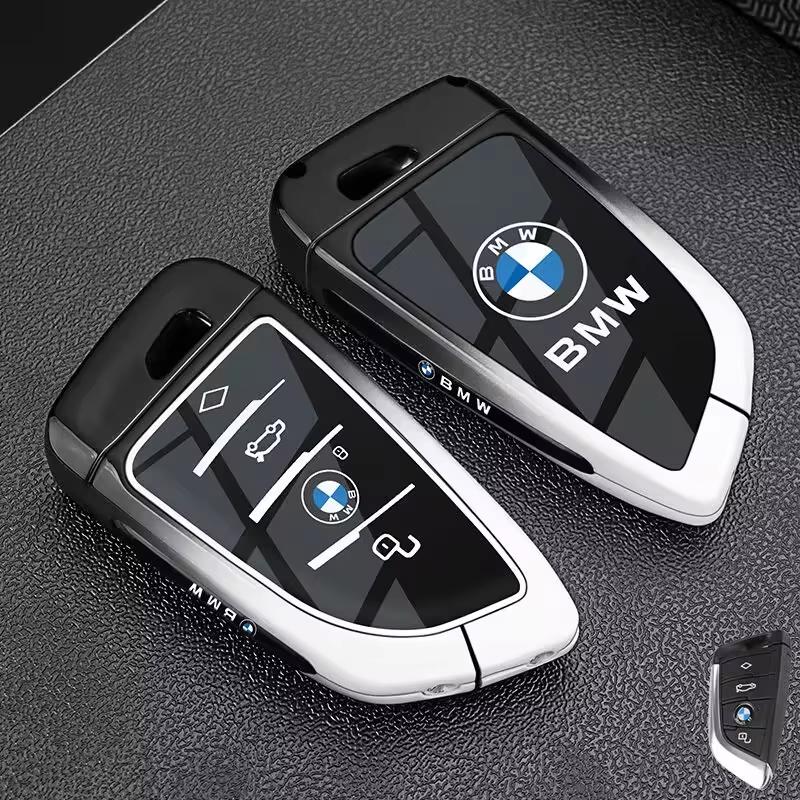 BBJU3 Car Key Case Cover Shell For BMW 1 2 3 4 5 6 7 Series X1 X3 X4 X5 X6 X7 F20 G20 G30 G05 G11 F15 F16 G01 G02 F48 Auto Accessories