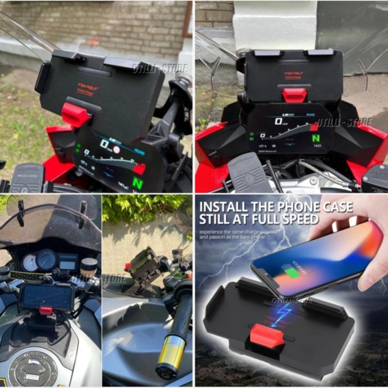 NEW For BMW R1200GS R1250GS R 1250 GS F800GS F700GS S1000XR ADV Motorcycle Wireless Charging GPS Phone Holder Navigation Bracket