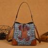 Сумка-ведро ручной работы с цветочным принтом, женская сумка с тиснением в стиле ретро, сумки через плечо большой емкости