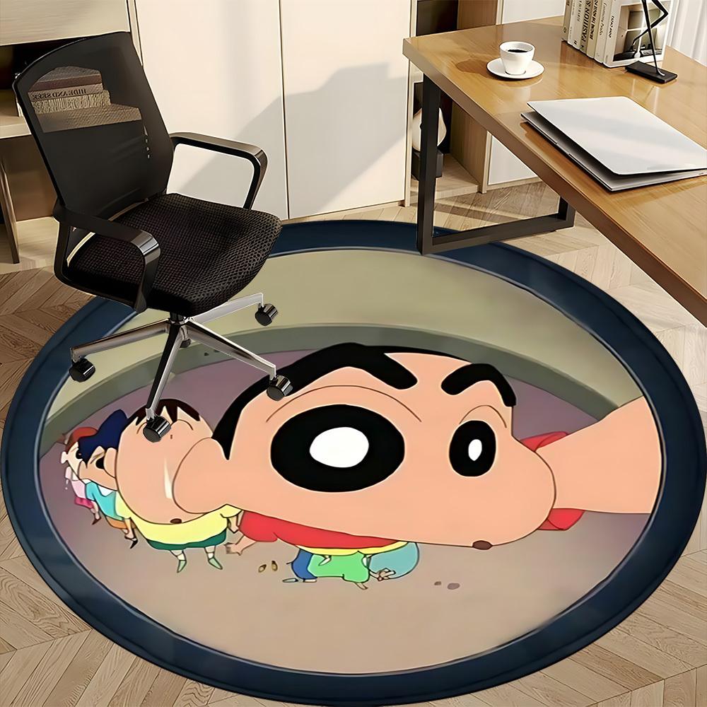 1pc Crayon Shin-chan Characters Office Round Area Rug, Under Office Chairs Bedroom Living Room Home Decor, Room Decoa1022169