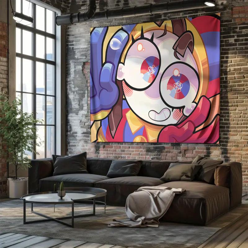 Vibrant Cartoon Wall Hanging Fabric Creative Home Decor Tapestry