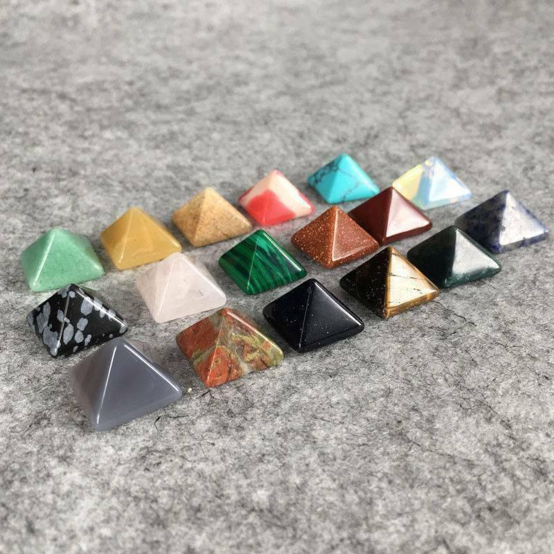 Authentic Natural Quartz Chakra Pyramid Stone Set For Meditation Healing And Spiritual Growth