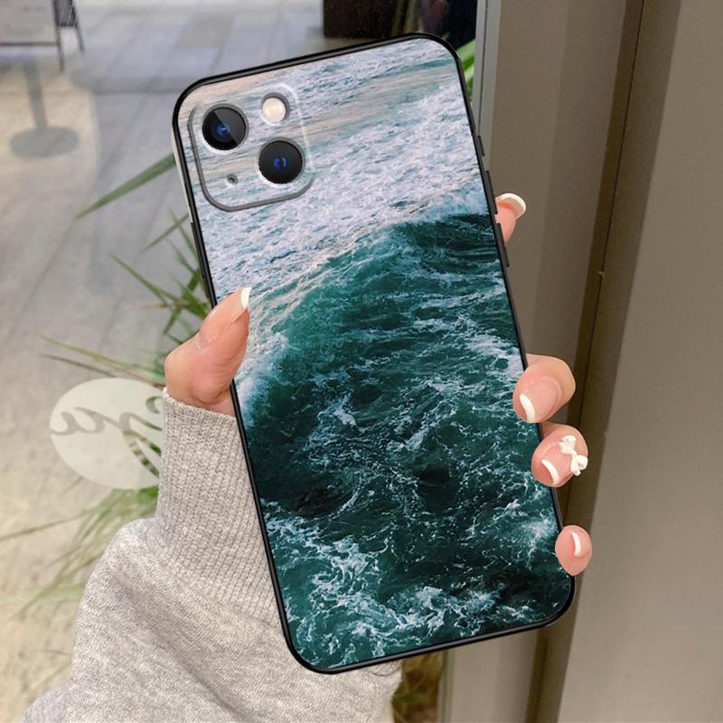 Синие Морские Волны Чехол для iPhone 17 Pro Max 16 15 13 12 11 14 Pro Max Plus 13 12 Mini 16e 17 Air Задняя Крышка