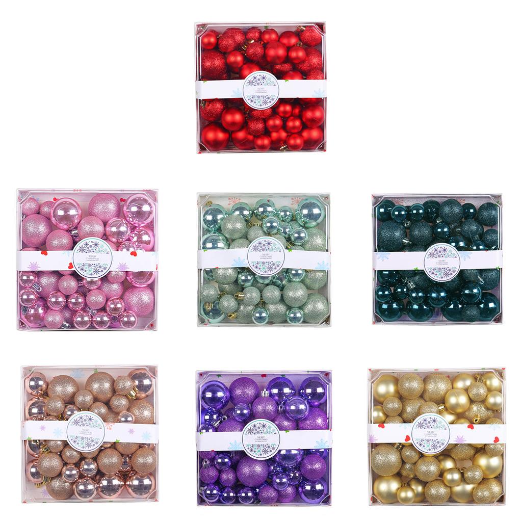 Набор из 44 шт. Небьющиеся рождественские шары Прочный пластик Подвесные украшения для елки Набор декоров для праздничных украшений