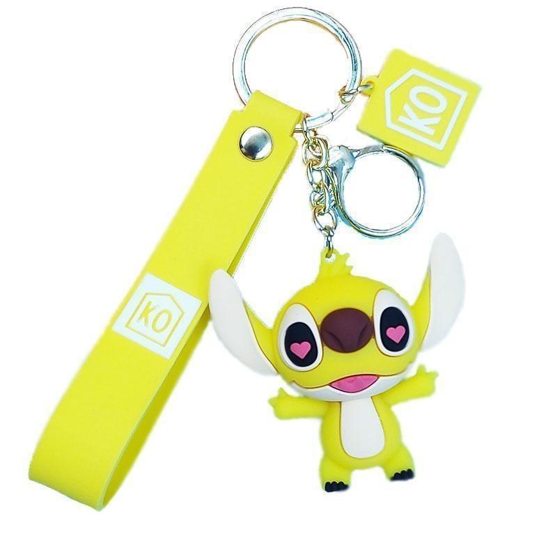 Adorable Cartoon Stitch Keychain Soft Silicone Couple Bag Charm For Car Keys