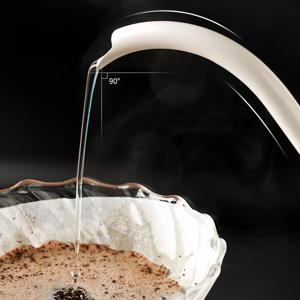 350/600ML Hand Brewed Coffee Pot 304 Stainless Steel Household Narrow Mouth Solid Wood Handle Milk Foam Kitchen Cafe Accessories