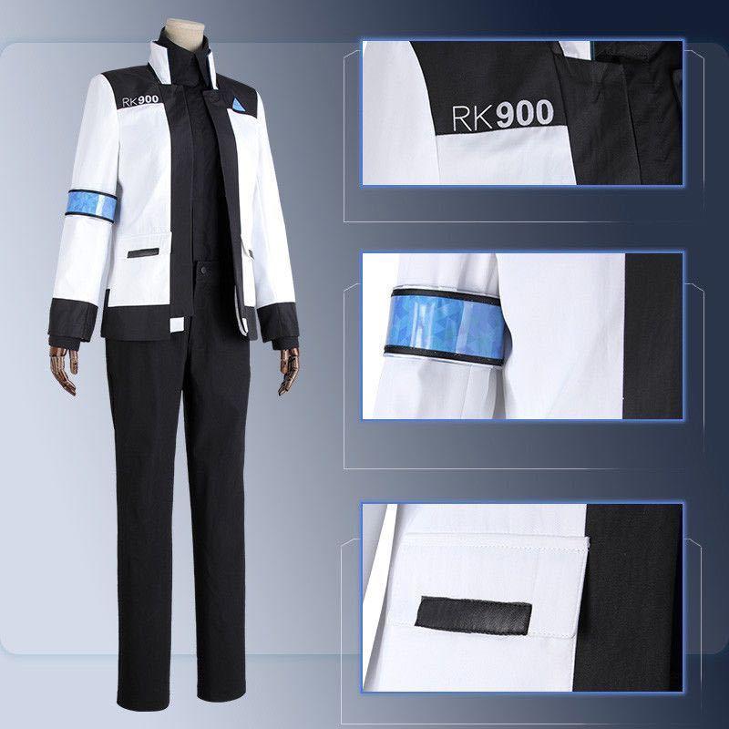 Изысканные куртки-униформы для косплея Detroit Become Human Connor Rk900, полный комплект, изготовленные из приятной для кожи полиэфирной ткани