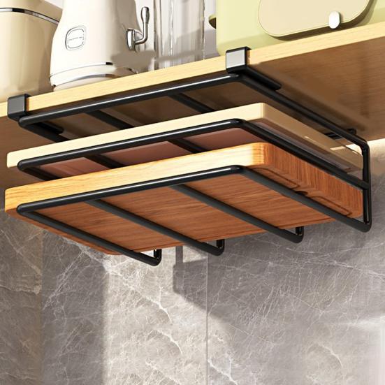 Under-Cabinet Cutting Board Holder Cookware Organizer Strong Load-bearing Easy To Install Pot Lid Holder Storage Shelf