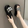 Fashion Women's Slippers Outdoor Slippers Thick Sole Low Fashion 2024 Soft Summer Luxury Roman Rubber Heel Casual