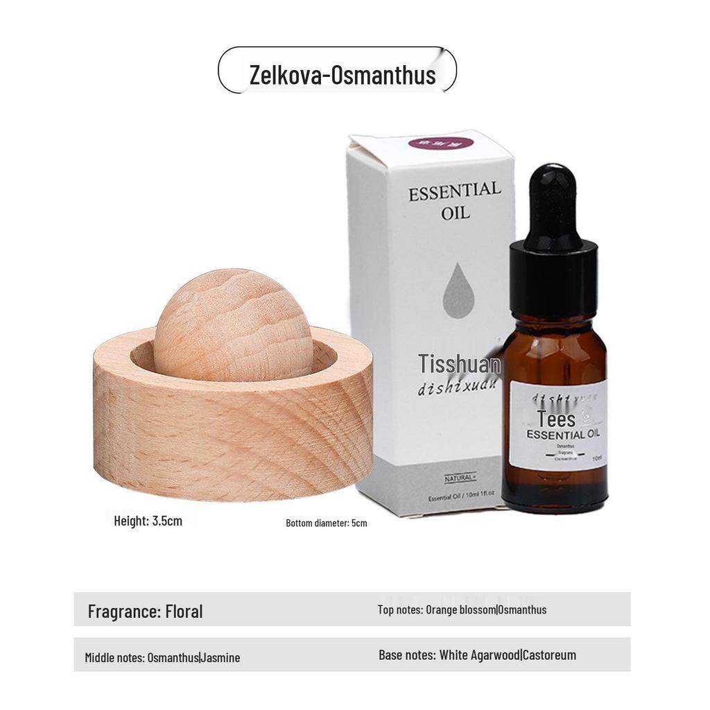 Round Wood Aromatherapy Diffuser - Long-Lasting Essential Oil and Car Fragrance Ornament for Home and Bedroom.