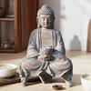 Статуя солнечного Будды, скульптура медитирующего Будды из смолы с лотосным светом, декор для дзен-сада, освещенная фигурка Будды для патио, двора, дома