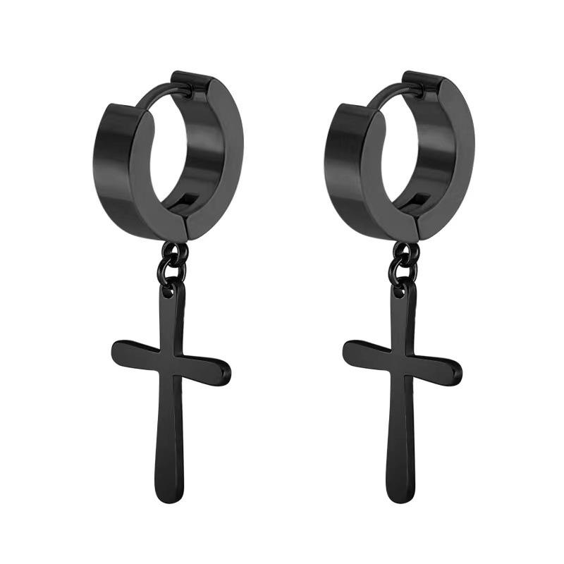 1 пара клипс-крестов из нержавеющей стали для мужчин и женщин - Не требуется пирсинг